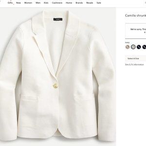 NWT J. Crew Camille shrunken sweater-blazer Large Ivory